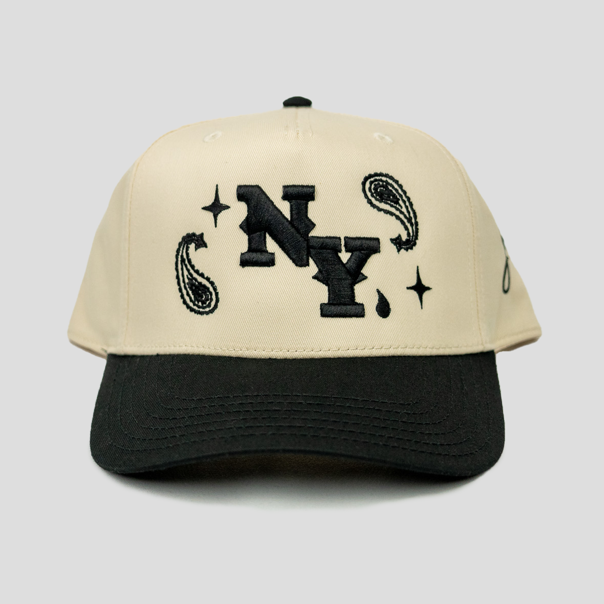 NY Paisley Snapback Hat (CREAM/BLACK)